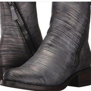 Frye Pewter Moto Booties 7M